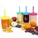 Wide Mouth Mason Jars Straw Lids + Silicone Straws + Cleaning Brush, Plastic Lids with Straw Hole, Great for Kids & Adult Drinks, Reusable, No Rust, BPA Free - 4 Pack