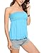 Zeagoo Women's Sexy Strapless Pleated Tube Top