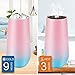 Stemless Wine Tumbler with Lids, Palmula Double Wall Stainless Steel Glass for Wine, Coffee, Drinks, Cocktails, Champagne (Blue Pink)