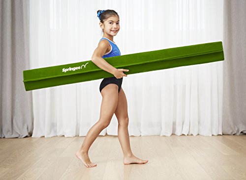 Springee 10ft Balance Beam - Extra Firm - Suede Folding Gymnastics Beam for Home - Green - Thumbnail 3