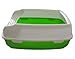 Two Meows Cat Litter Box - High Sided Lid - Open Top Entry, Green