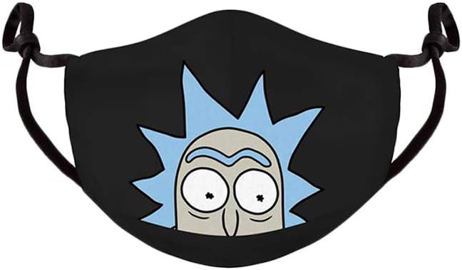 Rick & Morty FM450344RMT Rick and Morty Adjustable Cloth Face Mask Black/Blue