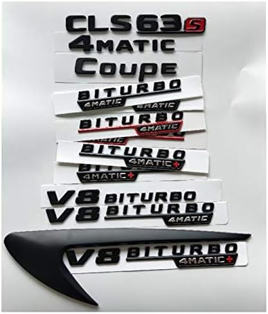 Black Letters CLS63 CLS63s V8 BITURBO 4MATIC+ Fender Trunk Tailgate Emblem Emblems Badges C218 X218 Coupe (CLS 63s)