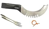 Watermelon Stainless steel Slicer Tongs, Corer, Cutter, Huller, Knife and Server