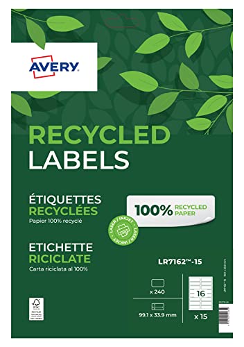 Avery Zweckform LR7167-100 Recycling Adress-Etikett 199,6x289,1 mm