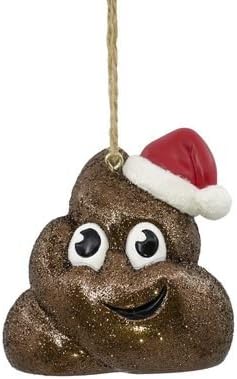 Amazon ホールマークpoop絵文字with Glitter Andサンタ帽子クリスマスオーナメント インテリア オンライン通販