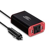 CRST 150W Car Power Inverter DC 12V to 110V AC Converter with 4.8A(Max) Dual USB Car Charger Adapter