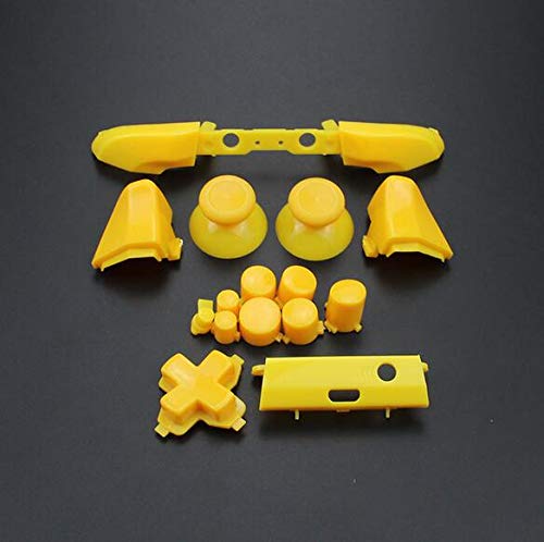 Replacement Full Set Button Bumper Trigger Buttons Guide Dpad RT LT RB LB ABXY ON Off Button Kit for Xbox One Slim Xbox One S Controller (Yellow)