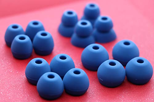 IiEXCEL Eartips Earbuds Replacement for BeatsX in-Ear Headphone, Small Medium Large Double Flange Soft Antislip Flexible Silicone Rubber Cover Ear Tips Buds for Beats X 8 Pairs (Blue)