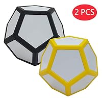 Macro Giant 6.7 Inch Dry Erase Polyhedral Foam Dice, Jumbo, Set of 2, Black and Yellow, 12-Sided, Magnetic, Parenting Activity, Kid Toy, Preschool, Math Learning, Team Games