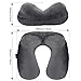 UROPHYLLA Inflatable Travel Pillow, Soft Velvet Inflatable Neck Pillow for Traveling, Airplanes, Train, Car, Office with Compact Bag, Breathable Washable Cover, Suit for Adults Sleeping - Grey