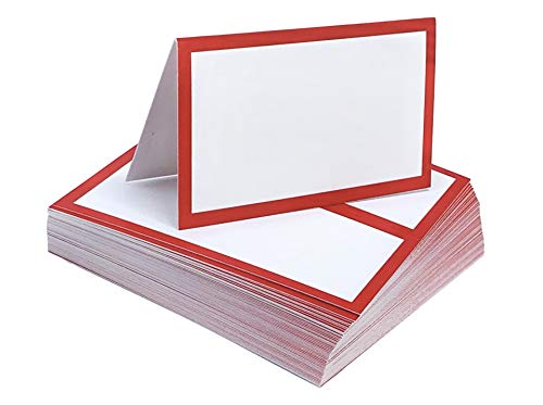 Tented Place Cards - 50 pack - Folded Place Cards are ideal as Wedding Place Cards, Buffet food label, Banquet tables, Cocktail Parties, and Much More!. Made of 14 pt. Matte Card Stock.