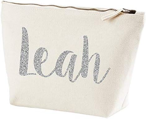 Personalised Gifts - Glitter Personalised Makeup Bags With Customized Name Make Up Bag Pink Gold and Silver Glitter Text