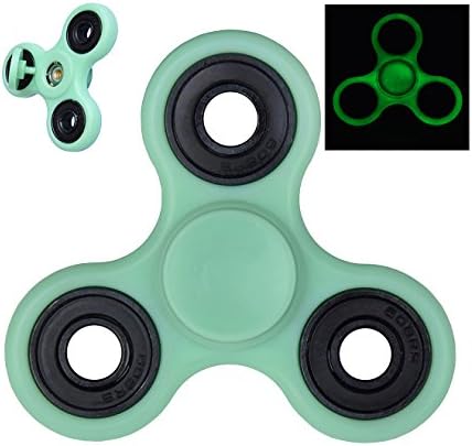 Fidget Spinner, Anti-Anxiety 360 Spinner Hand Spinner Fidget Premium EDC Tri-Spinner Fidget Toy for Kids &amp; Adults Stress Reducer Relieves ADHD Anxiety,Drop Test, Mute Bearing (Turquoise luminous)