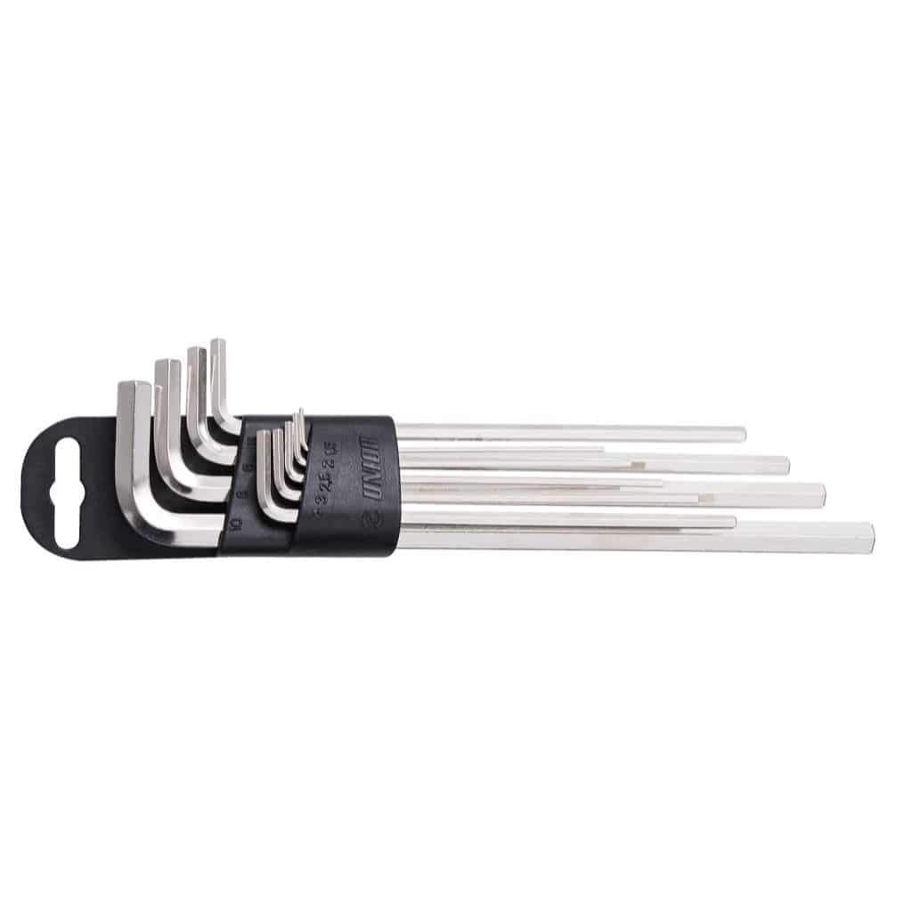 Unior Cycling Set of 10 Wrenches, Long Type Plastic Clip Hexagon Wrenches, Black, 135 - 10mm UK