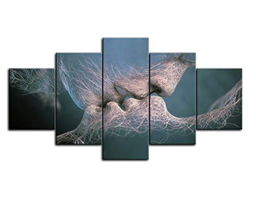 Love Kiss Abstract Canvas Wall Art - Image 3