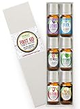 Healing Solutions 6 Essential Oil Aromatherapy Kit (Breathe, Frankincense, French Lavender, Muscle Relief, Peppermint Pharma Grade and Health Shield)