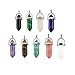 5 Piece Crystal Hexagonal Healing Point Pendant Chakra Cut Gemstone Pendant with 4 Pcs Synthetic Stone for Costume Jewelry Making