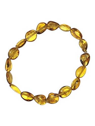 Baltic Amber Adult Bracelet by UMAI – 7 inches – for Men and Women - Anti-inflammatory - Pain Relief for Carpel Tunnel, Arthritis, Headache, Migraine (Bean Honey)