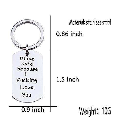 Runalp Drive Safe Because I Fuking Love You, Stainless Steel Keyring, Style 3