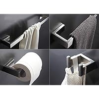 Towel Bar Set, 4Pcs Bathroom Hardware Accessory Set Brushed Nickel, Stainless Steel Bath Hardware Set, Towel Rod with Toilet Paper Holder, Towel Bar and Double Robe Hook.