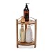 GOBAM Bamboo Shower Corner Caddy, Medium - 2 Tier Bathroom Organizer Countertop for Shampoo, Conditioner, Lotion, Soap - Standing Shower Stand for Kitchen, Bedroom, or Office