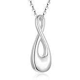 SIYUU Infinity Love Cremation Jewelry for Women Men Urn Pendants for Ashes Holder Memorial Keepsake Urn Necklace Cremation Ashes Jewelry for Pet/Human