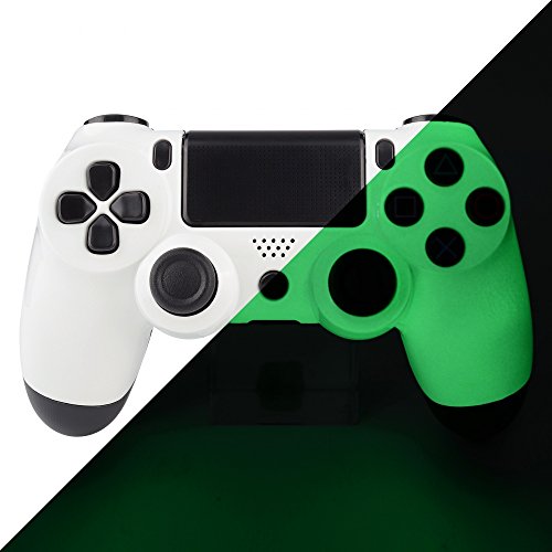 eXtremeRate® Glow in the Dark Soft Touch Replacement Shell Front Faceplate Cover for PlayStation 4 PS4 Controller Generation 1 and Generation 2