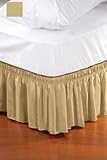 Wrap Around Style Easy Fit Elastic Bed Ruffles for King and Queen Size Beds