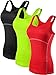 Neleus Women's 3 Pack Dry Fit Compression Long Tank Top Athletic Shirts,3 Pack:Black,Green,Red,Large