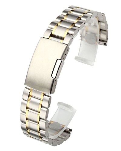 Top plaza silver & gold 20mm solid stainless steel …