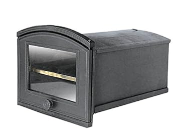 Tradehub Backröhre Backkasten Backofen Ofen Pizzaofen Brotbackofen Holzofen Steinofen aus Gusseisen mit abnehmbares Fach und 