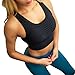 Hopgo Racerback Sports Bras for Women High Impact Gym Running Yoga Bra Longline Athletic Workout Tops Black