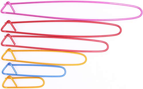 LeBeila Knitting Yarn Stitch Holders - Aluminum Sweaters Crochet Needle Stich Safety Pins 6 Sizes Knit Accessories Crafts Notions, Light and Secure Crocheting Tool Kit (12 Pieces, Colorful)