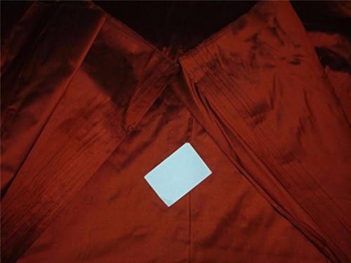 100% Pure Silk Dupioni Fabric Rust X Black Shot Color 54" by The Yard