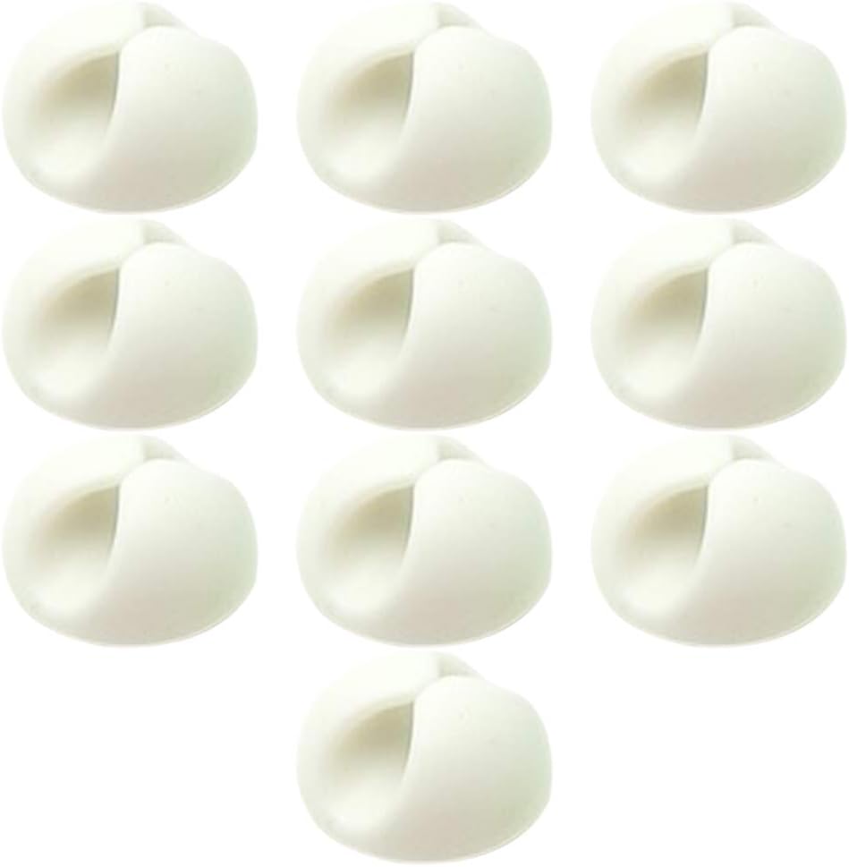 YOFASEN Cable Clips Reusable - Self Adhesive Clips Holders for Cable Management White, 10pcs