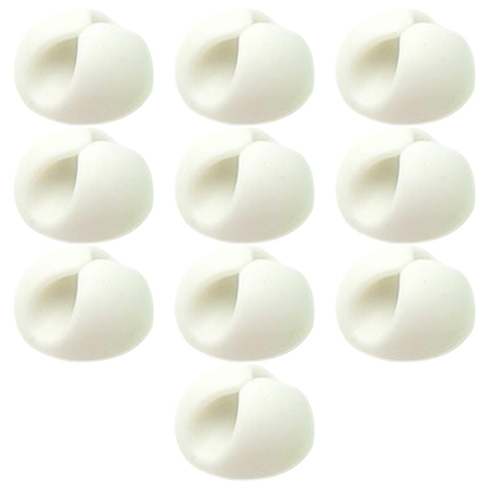 YOFASEN Cable Clips Reusable - Self Adhesive Clips Holders for Cable Management, White, 10pcs