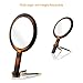 Beautifive Hand Mirror, Hand Held Mirrors with Adjustable Handle，1x/10x Magnifying Double Sided Handheld Makeup Mirror with Stand for Vanity Beauty Travel Table Shaving Bathroom Amber Color