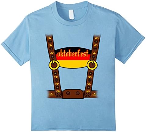 Kids German Oktoberfest Lederhosen Costume TShirt 4 Baby Blue