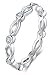 BORUO 925 Sterling Silver Ring, Cubic Zirconia CZ Eternity Engagement Wedding Band Ring Size 7
