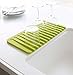 Talented Kitchen Self Draining Silicone Drying Mat. 15 x 8 Inches Dish and Glassware Sloped Board Silicone Tray in Green