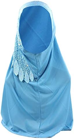 Women Headscarf,Muslim Islamic Scarf,Headband Turban for Muslim Arabia Islam Shawl Headscarf Turban Ladies Hijabs Scarves Gifts (Blue)
