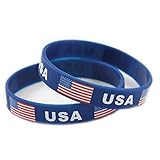 Fifa Worldcup Silicone Soccer Fans Wristbands with USA Natioanal Flag a Pair