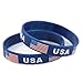 Fifa Worldcup Silicone Soccer Fans Wristbands with USA Natioanal Flag a Pair