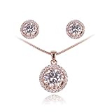 Fashion Plaza Women's Basket Set Cubic Zircon Cz Necklace and Earring Jewelry Set S95