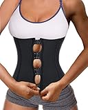LODAY Neoprene Sauna Waist Trainer Corset for Weight Loss Sport Workout Tummy Sweat Shaper (Black(Zip&Hook), S)