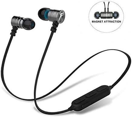 Funkz Sport Bluetooth Headphones, Wireless Sweatproof Noise Cancelling Earphones Best For Sports, Gym, Running, Workout. Secure Fit Lightweight Earbuds With Mic and HD Stereo, For Men and Women (Gray)