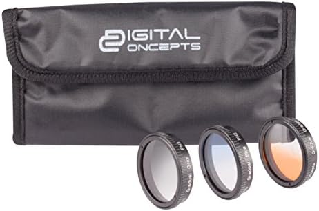 Digital Concepts DC-GR3-PH3 Gradual Grey, Orange, Blue Filter for Phantom 3 (Black)