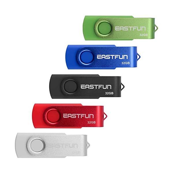 5 Stück 32GB USB Stick EASTFUN USB-Flash-Laufwerk Rotate Metall Speicherstick USB-Stick USB 2.0 Flash Drive Memory Stick…