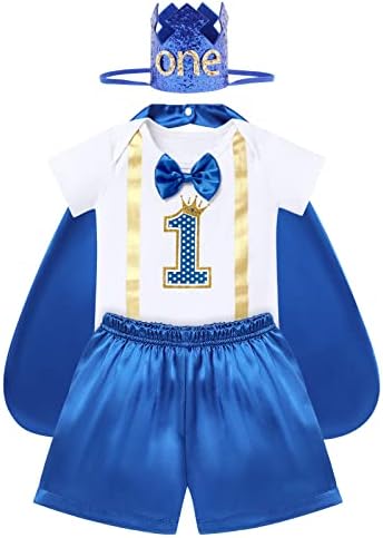 IWEMEK Baby Boy Royal Prince 1st Birthday Outfit Cake Smash Wild